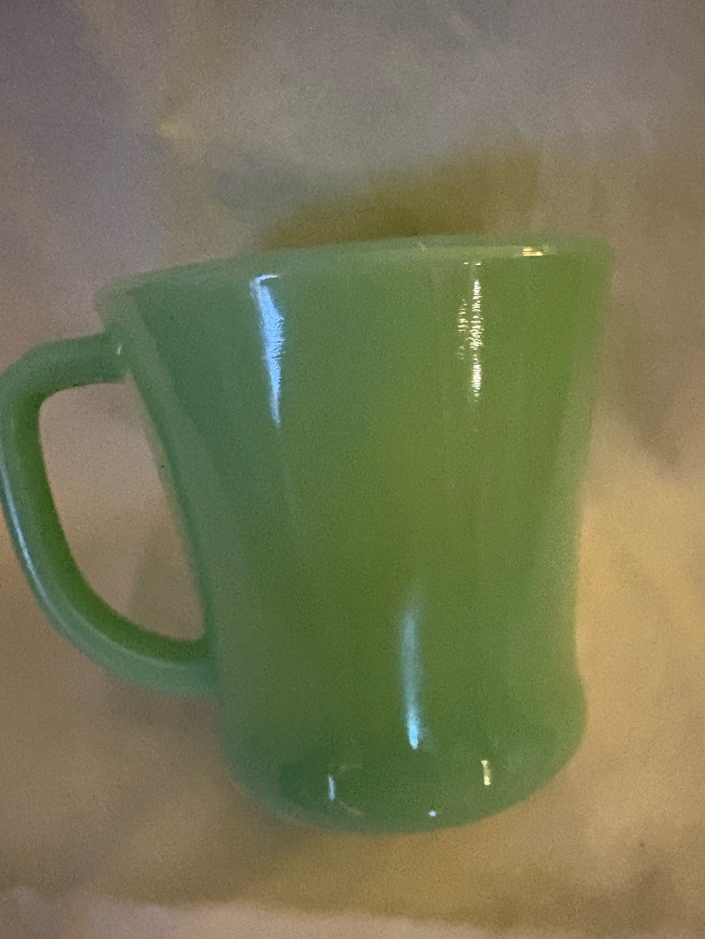 Fire King Jadeite Green Glass Coffee Mug with Handle